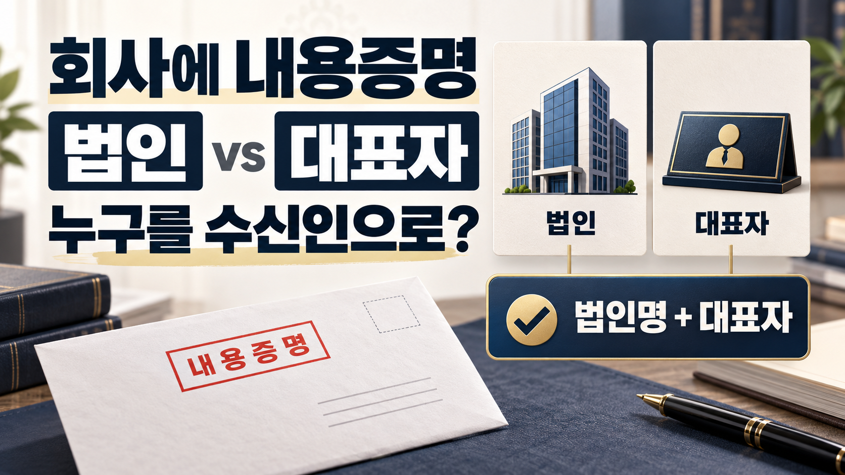회사에 내용증명을 보낼 때 법인과 대표자 중 누구를 수신인으로 해야 할까?