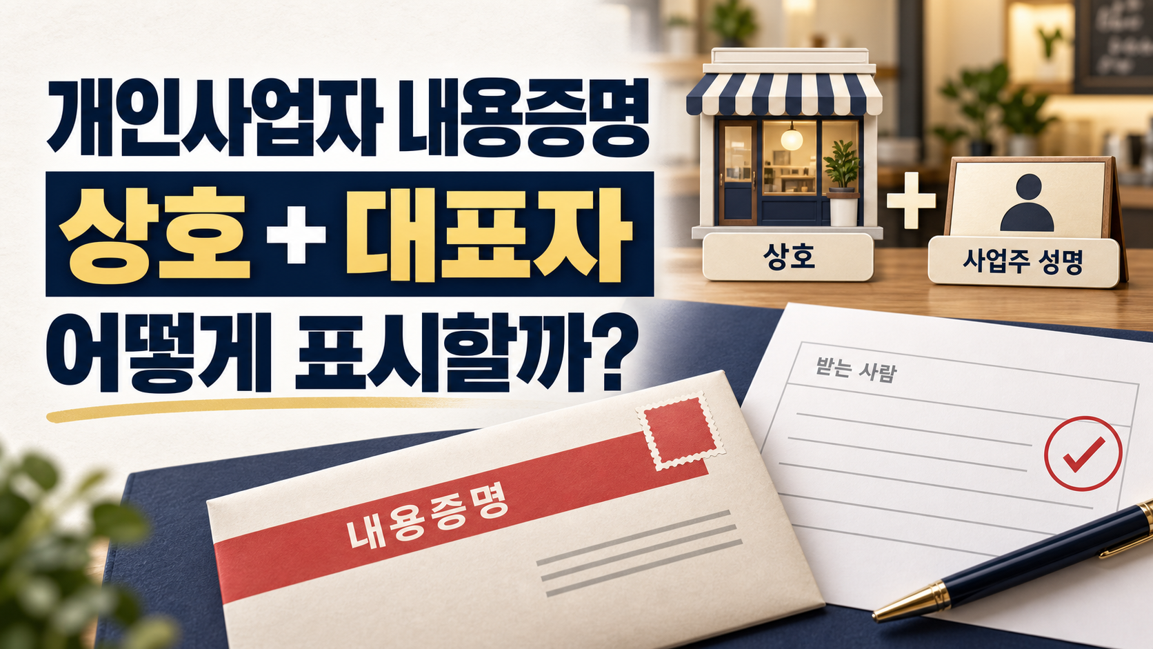 개인사업자에게 내용증명을 보낼 때 상호와 대표자 표시 방법