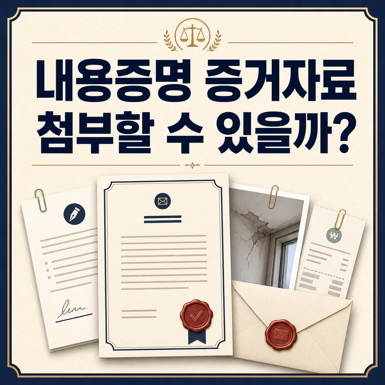 내용증명에 계약서·사진·영수증 같은 증거자료를 첨부