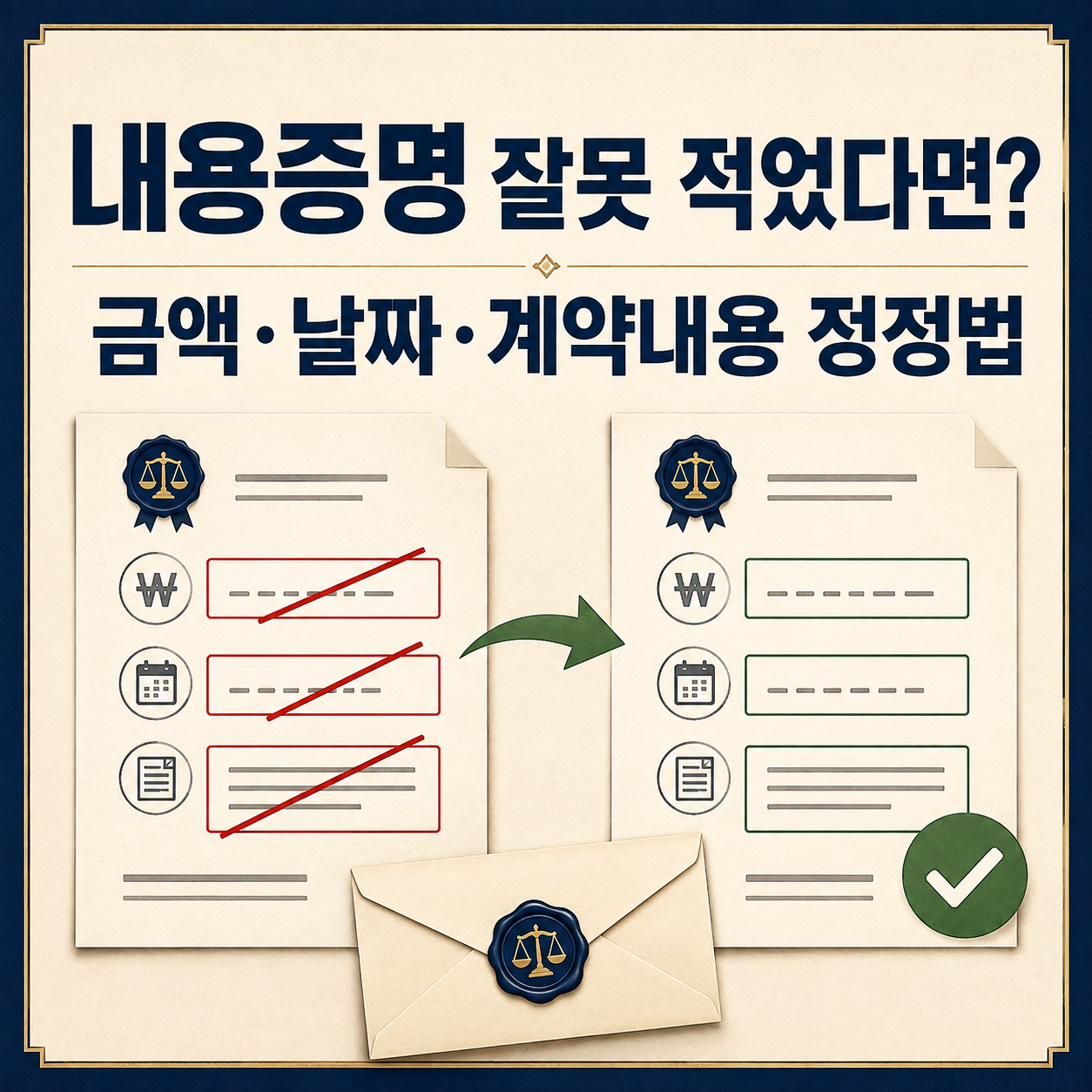 내용증명에서 금액·날짜·계약내용을 잘못 적었다